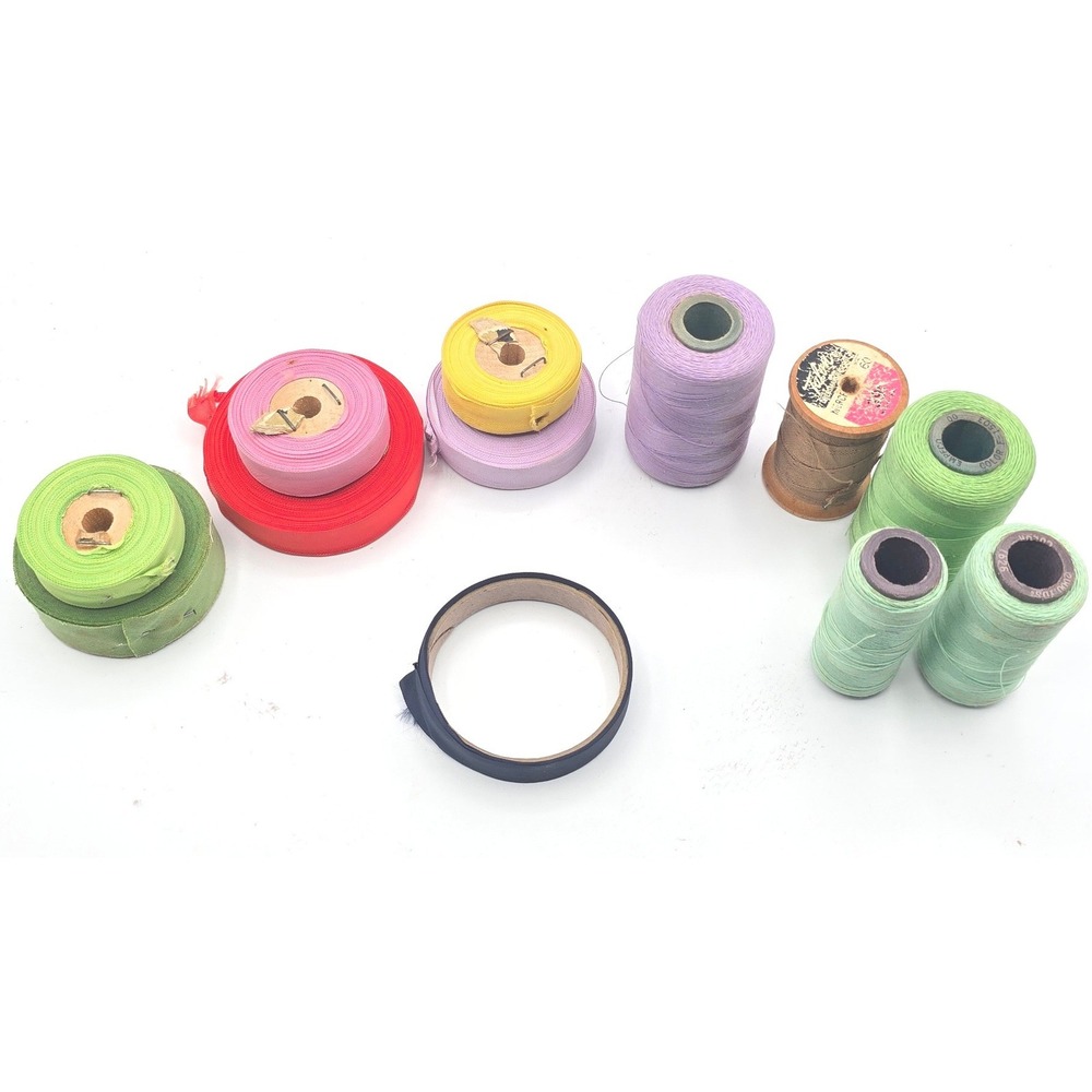 Vintage Sewing Notions Lot Talon Thread Spools Empfco Bias Tape Seam Binding